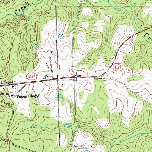 Topographic Map of Popes Crossroads, NC