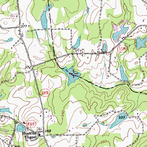 Topographic Map of Privetts Pond, NC