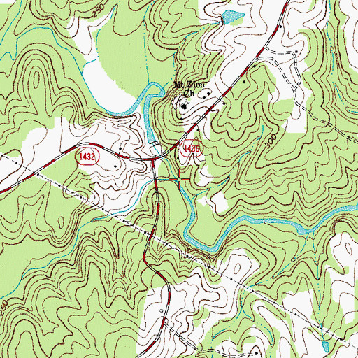 Topographic Map of Richland Creek, NC