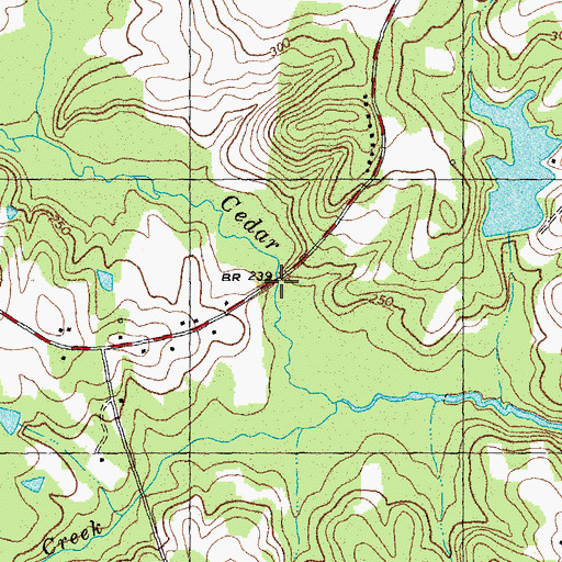 Topographic Map of Timberlake Bridge, NC
