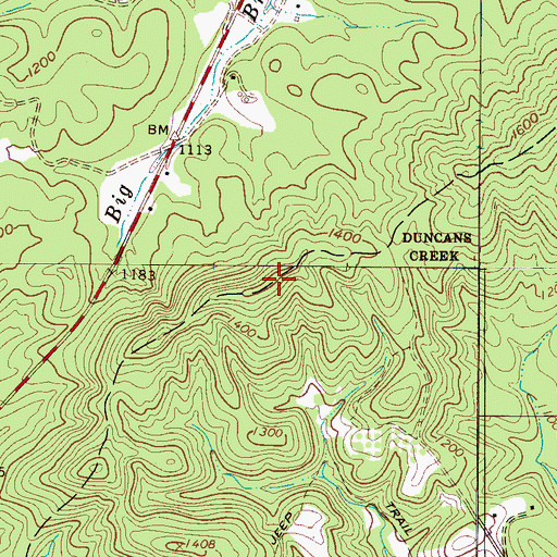 Topographic Map of Buck Hollow Mountain, NC