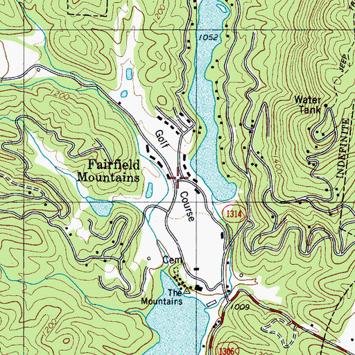 Topographic Map of Fairfield Mountains, NC