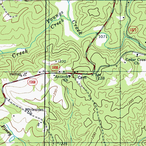 Topographic Map of Gage (historical), NC