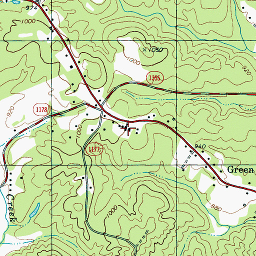 Topographic Map of Green Hill Elementary School, NC