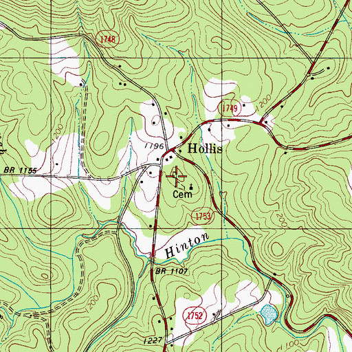 Topographic Map of Hollis School (historical), NC