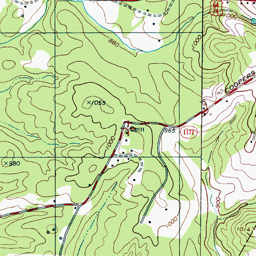 Topographic Map of Miller - Twitty Cemetery, NC