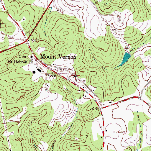 Topographic Map of Mount Vernon Baptist Church, NC