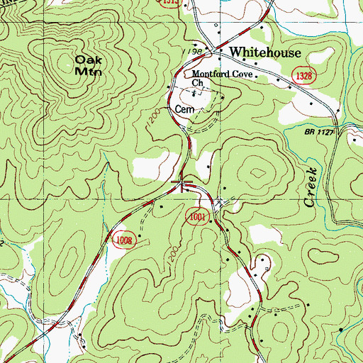 Topographic Map of Otter Creek (historical), NC