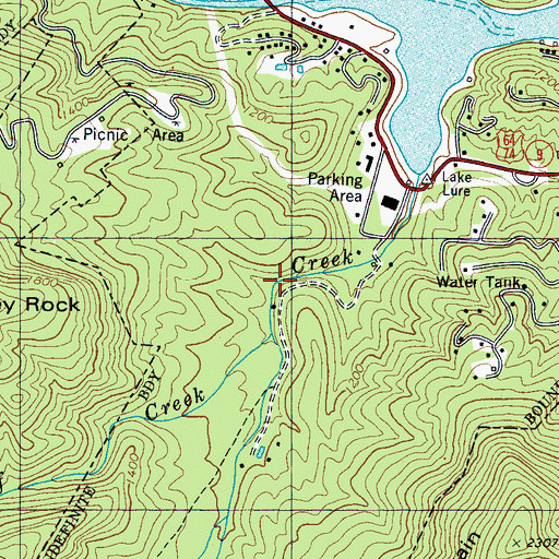 Topographic Map of The Pools, NC