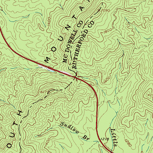 Topographic Map of South Mountain Gap, NC