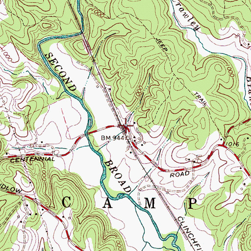 Topographic Map of Tate (historical), NC