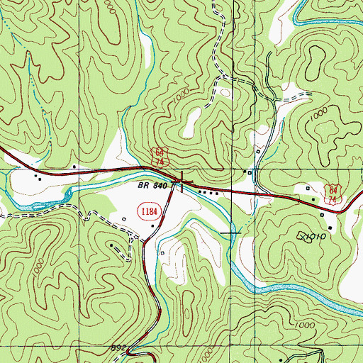Topographic Map of Whiteside Ford, NC
