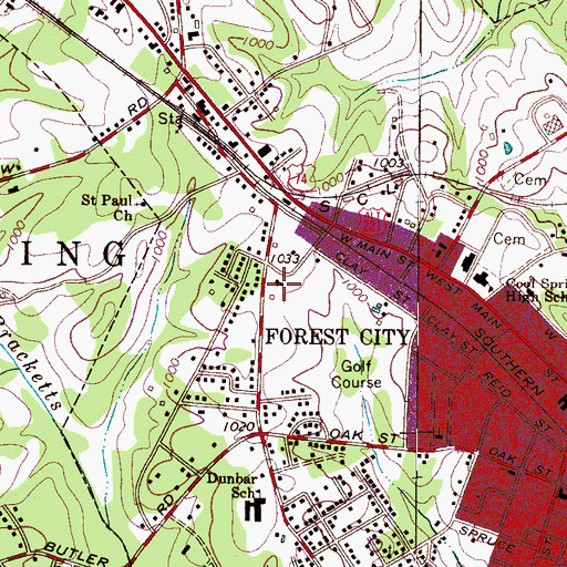 Topographic Map of Callison Recreation Center, NC