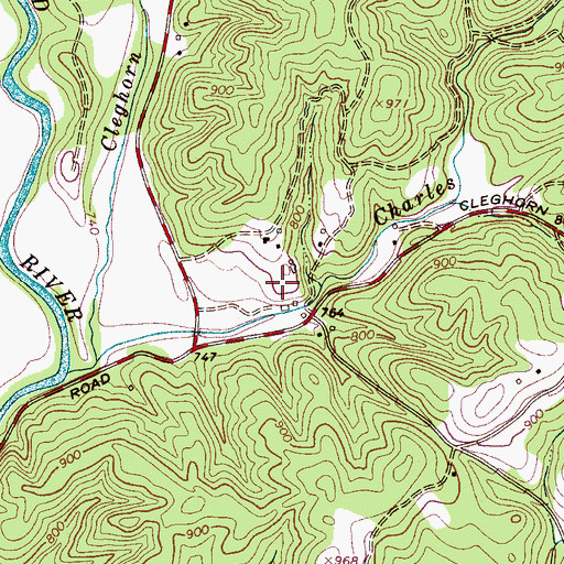 Topographic Map of Cleghorn Country Club, NC