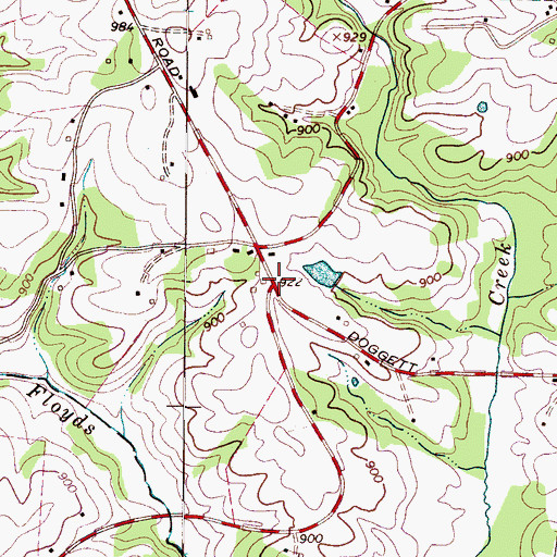 Topographic Map of Doggetts Store (historical), NC