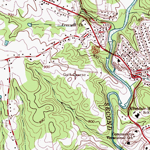 Topographic Map of Dogwood Valley Golf Club, NC