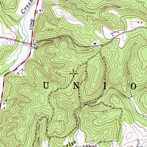 Topographic Map of Old Zion Church (historical), NC