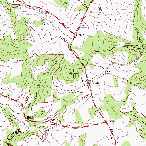 Topographic Map of Piney Mountain, NC