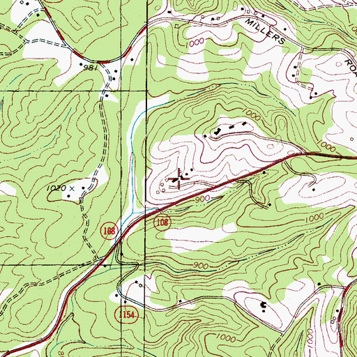 Topographic Map of Rutherford County Farm (historical), NC
