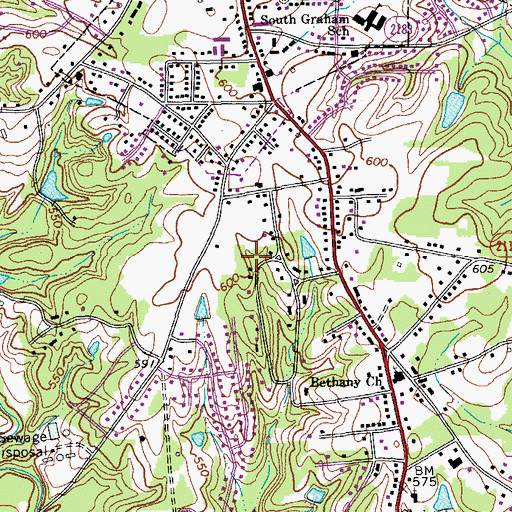 Topographic Map of Alamance County, NC