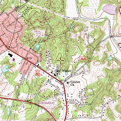 Topographic Map of Cabarrus County, NC