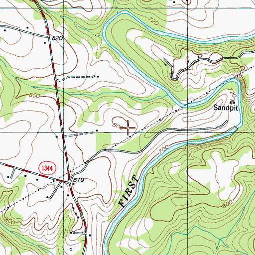 Topographic Map of Cleveland County, NC