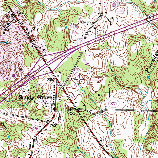 Topographic Map of Davidson County, NC