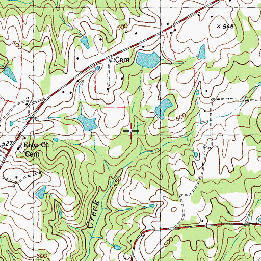 Topographic Map of Granville County, NC
