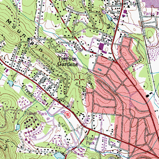 Topographic Map of Henderson County, NC