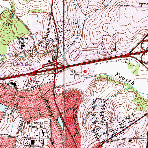 Topographic Map of Iredell County, NC
