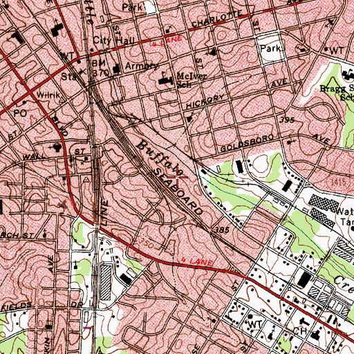 Topographic Map of Lee County, NC