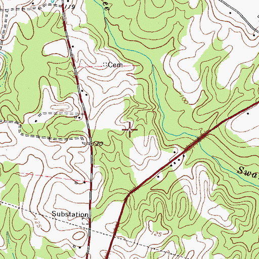 Topographic Map of Northampton County, NC