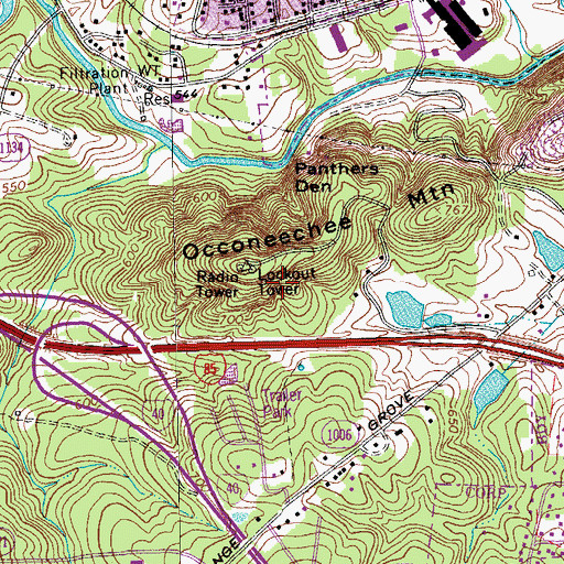 Topographic Map of Orange County, NC