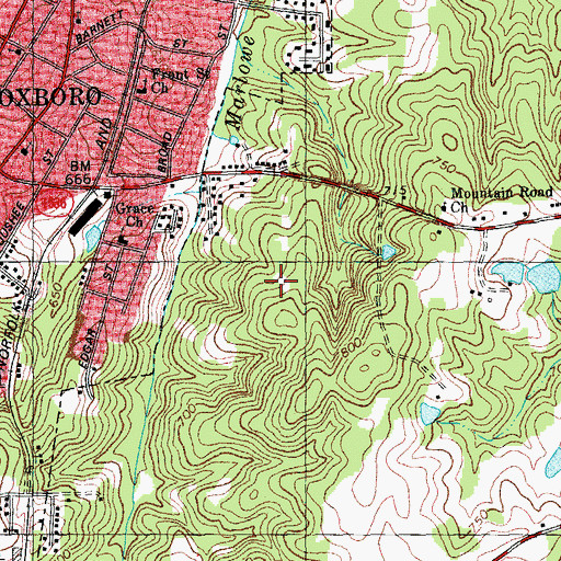 Topographic Map of Person County, NC