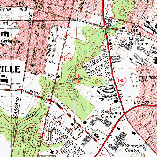 Topographic Map of Pitt County, NC