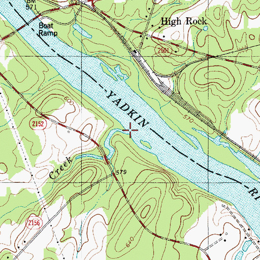 Topographic Map of Cedar Creek, NC