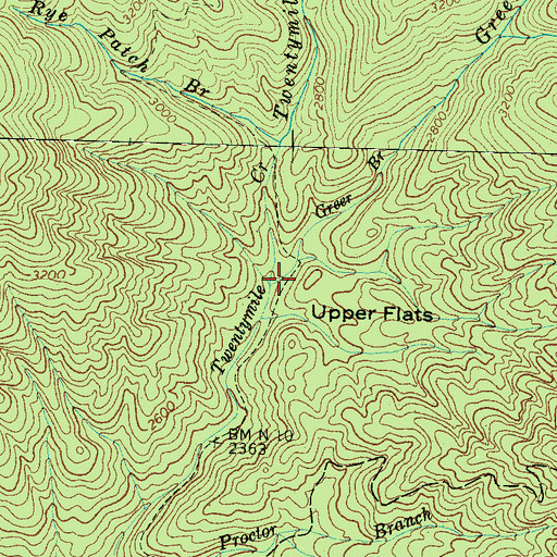 Topographic Map of Green Branch, NC