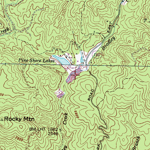 Topographic Map of Pine Shore Lakes, NC