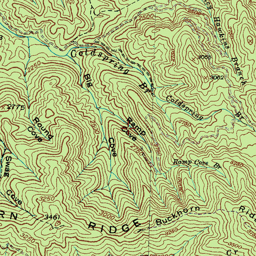 Topographic Map of Ramp Cove, NC