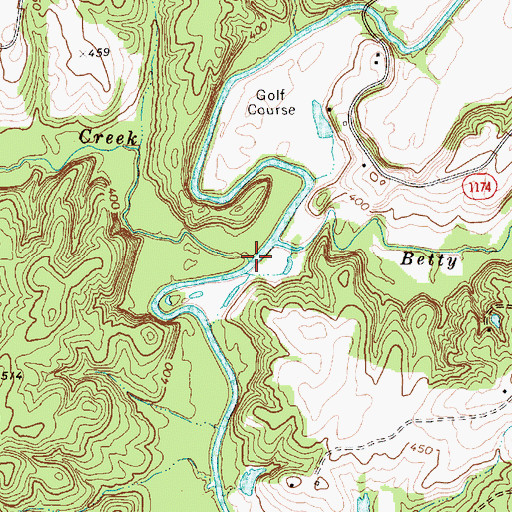 Topographic Map of Second Creek, NC