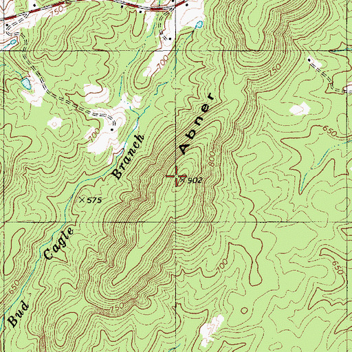 Topographic Map of Abner Mountain, NC