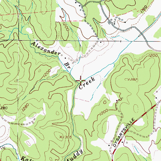 Topographic Map of Alexander Branch, NC