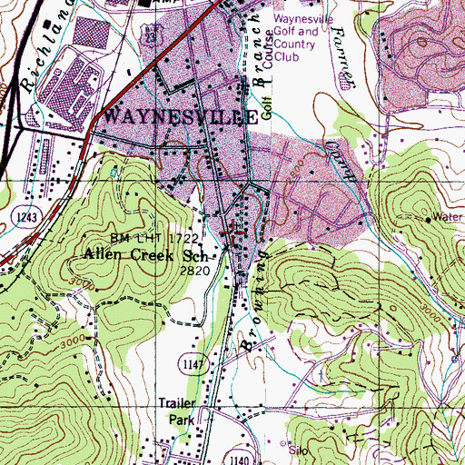 Topographic Map of Allens Creek Elementary School, NC