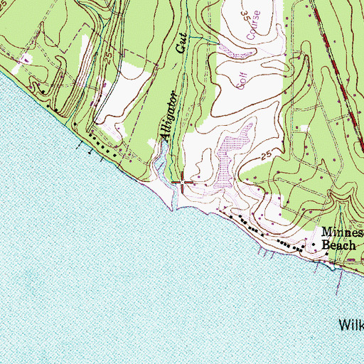 Topographic Map of Alligator Gut, NC