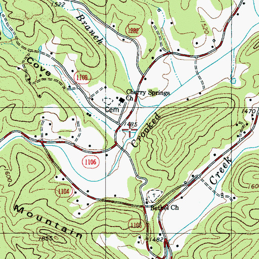 Topographic Map of Allison Cove, NC