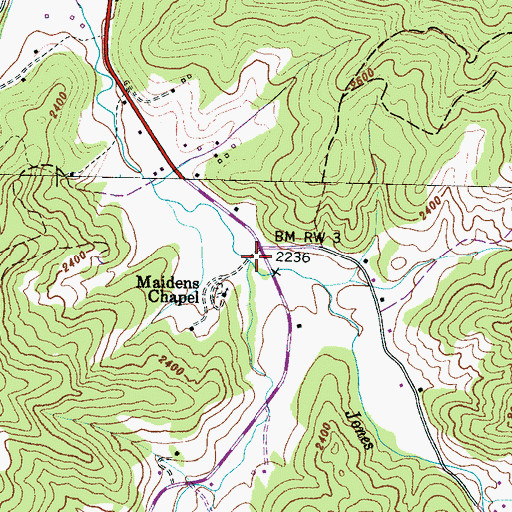 Topographic Map of Allison Creek, NC