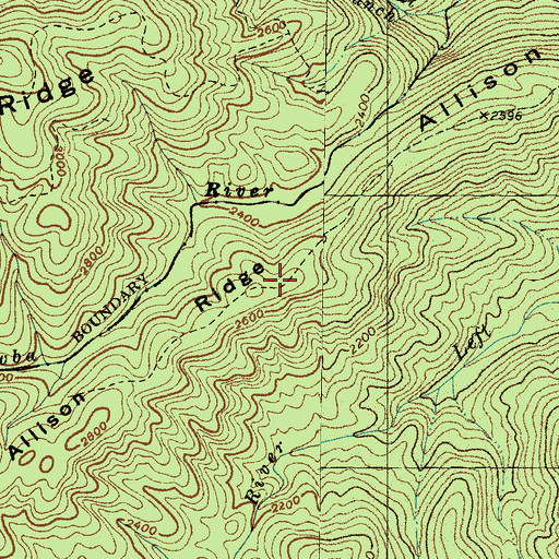 Topographic Map of Allison Ridge, NC