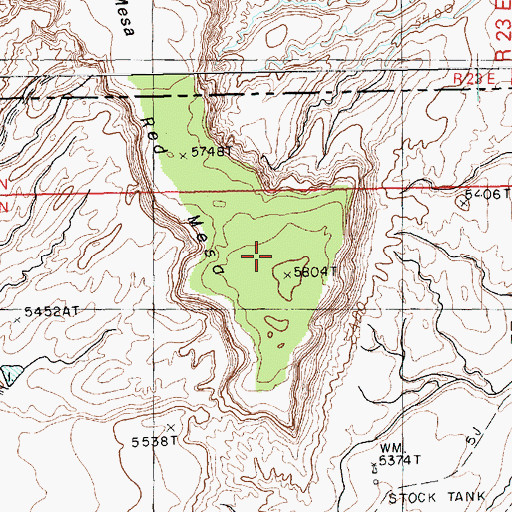 Topographic Map of Red Mesa, UT