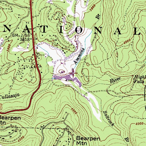 Topographic Map of Ammons Branch, NC