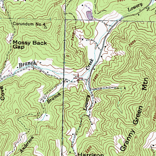 Topographic Map of Anderson Branch, NC